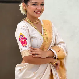 ELITE WEAVES Ethnic Motifs Zari Paithani Saree image 4