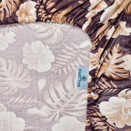 KLOTTHE Green & Brown Printed 300 TC Double Bedsheet With 2 Pillow Covers- 2.7 m x 2.5 m image 2