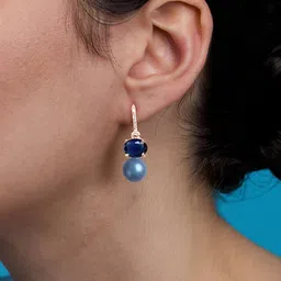 MINUTIAE Rose Gold-Plated Pearls Beaded Spherical Drop Earrings image 4