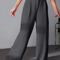 BROADSTAR Women Smart High-Rise Easy Wash Pleated Trousers-image-30