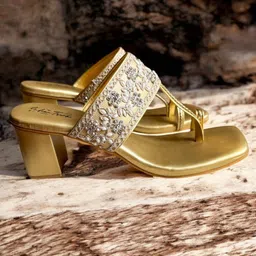 Indian Trunk Embellished PU Wedge with image 3