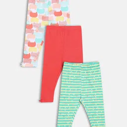 MINI KLUB Infant Girls Pack Of 3 Knitted Floral-Printed Leggings-image-49