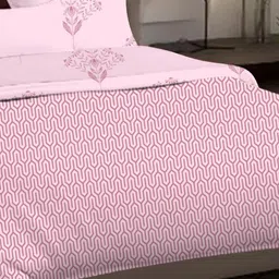 Sleeping Owls- because your sleep matters Pink & Red Ethnic Motifs 150 GSM Comforter image 3