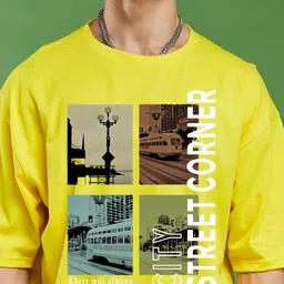 SMARTEES Men Graphic Printed Drop-Shoulder Sleeves T-shirt image 4