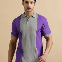 ECOLINE Clothing Men Antimicrobial Colourblocked Polo Collar T-shirt image 1
