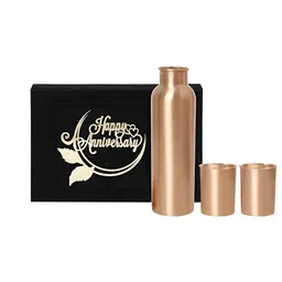 INTERNATIONAL GIFT Copper Water Bottle With 2 Glass & Happy Anniversary Tag Gift Set-picture-23