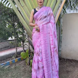 V3 FASHION STUDIO Tie and Dye Pure Chiffon Ready to Wear Jamdani Saree-picture-57