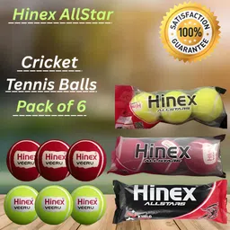 hinex all stars high bounce professional cricket tennis ball - (pack of 6), 3 marron ,3 yellow Cricket Tennis Ball-picture-25
