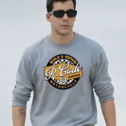 R.Code by The Roadster Life Co. Men Brand Logo Printed Sweatshirt image 5