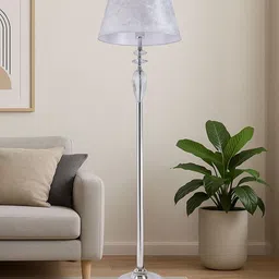 AARVI DECOR STUDIO Silver-Toned Glass Cylindrical Shaped Table Lamp with Adjustable Cord-picture-42