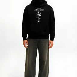The Korhean Store Men Printed Hooded Sweatshirt image 3