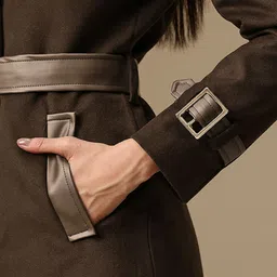 Chemistry Double-Breasted Belted Longline Overcoat image 4