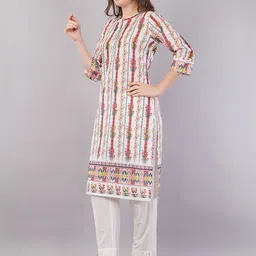 EELIKA Women Floral Printed Indie Florals Kurta image 3