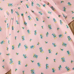 Trendyol Women Floral Printed Pure Cotton T-shirt & Pajama Night suit image 2