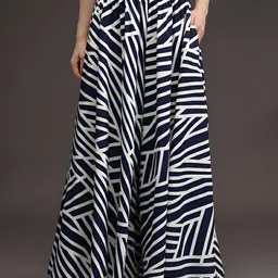 NEXSUS Women Abstract Printed Flared Palazzos image 3