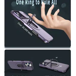 Luxury Kase iPhone 16 Pro Max Mag-Safe Shockproof Rugged Back Case with Ring Kickstand image 3