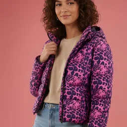 DressBerry Abstract Print Hooded Padded Jacket image 2