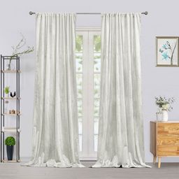 HOMEMONDE White 2 Pieces Velvet Black Out Long Door Curtains-picture-6