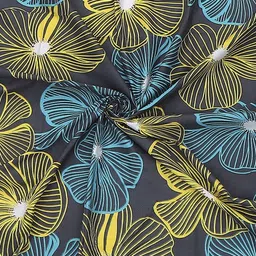 Monte Carlo Pixel Grey & Yellow Floral Printed 120 TC Single Bedsheet Set 1.52 m x 2.30 m image 3