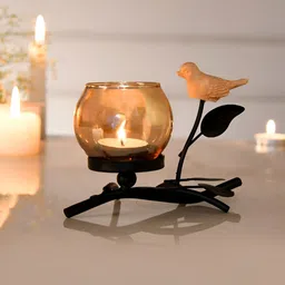 TAYHAA Black & Transparent Candle Holder-image-71