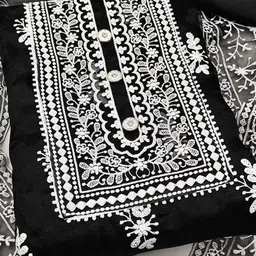 NEGRONI Embroidered Organza Unstitched Dress Material image 3