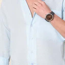 Tanip Men Cuban Collar Textured Cotton Casual Shirt image 4