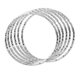 Peora Set Of 6 Silver-Plated Textured Ethnic Bangles-image-55