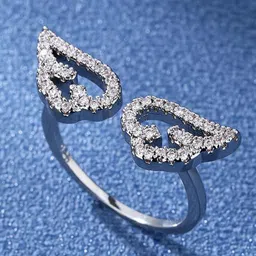 MYKI Mesmerizing Stainless Steel Silver-Plated Stones-Studded Adjustable Finger Ring-picture-29