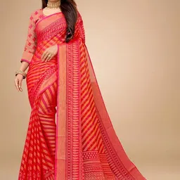 GHAN SALS Leheriya Brasso Mysore Silk Saree With Blouse Piece-picture-36