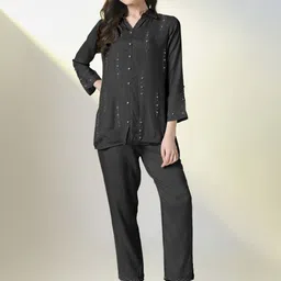 SHOWOFFFF Embellished Shirt With Trousers Co-Ords-image-1