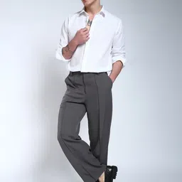 PERCH Men Relaxed Loose Fit Pleated Trousers image 3