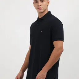 Tommy Hilfiger Men Solid Polo Collar Cotton T-shirt image 3