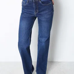 ZUYA Women Straight Fit High-Rise Light Fade Stretchable Jeans-image-13