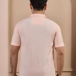 STONEBERG Men Comfort Fit Textured Spread Collar Casual Shirt image 5