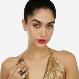 AMI Set Of 3 Gold Plated Stone Studded Finger Ring image 5