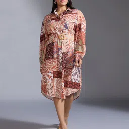 20Dresses Women Plus Size Paisley Printed Bishop Sleeve Shirt Style Midi Dress-picture-28