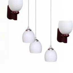 SOMIL White & Brown Textured Metal Abstract Shaped Wall Lamp-picture-38