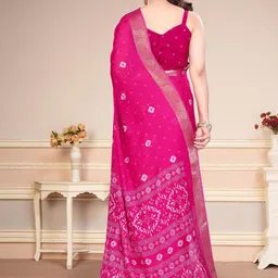 BilloRani Bandhani Printed Saree With Unstitched Blouse image 5