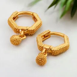 SHREE KRISHNA SHOPPING Women Gold-Plated Brass Hoop Earring-picture-37