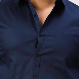 Guniaa Men Plus Size Classic Oversized Fit Spread Collar Solid Cotton Casual Shirt image 5