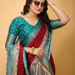 SHOPLANCE Ethnic Motifs Zari Heavy Work Saree-picture-45
