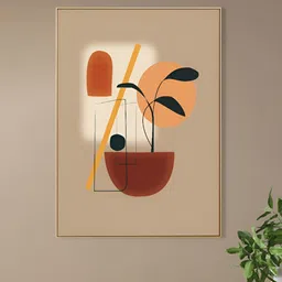 nestroots Beige & Rust 1 Piece Canvas Abstract Wall Paintings-picture-19