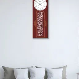 OLIVE TREE Maroon & White Ethnic Motifs Printed Traditional Wooden Analogue Wall Clock-picture-24