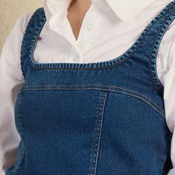 StyleStone Cotton Denim Corset Top with attached Shirt image 4