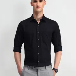 Arrow Men Classic Spread Collar Textured Cotton Formal Shirt-image-54