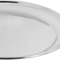 a&h Stainless Steel Heavy Gauge Daily Use Dinner Plate with Mirror Finish Design 27cm Dia set of 3 Pcs Dinner Plate image 3