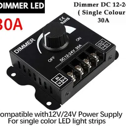 balrama DC 12V/24V 30A Adjustable Dimmer Switch PWM Dimming Controller Single LED Strip 30 A Rotary Dimmer-picture-18