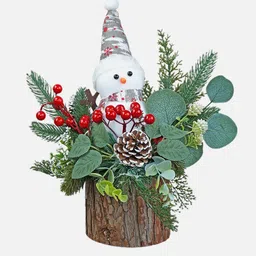 Little Surprise Box LLP Green & Red Wood Christmas Snowman Showpiece-picture-11