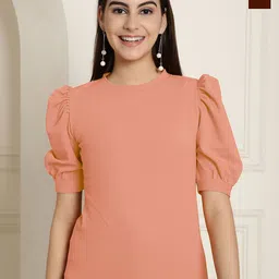 Tromko Women Pack of 2 Casual Regular Sleeves Solid Puff Sleeve Top-picture-17