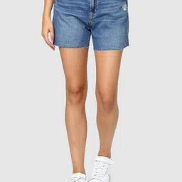 GAP Women High-Rise Regular Fit Denim Shorts-image-31